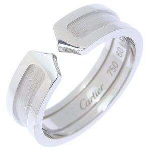 CARTIER C2 Ring K18 white gold #9.5(US Size) 8.9g mens